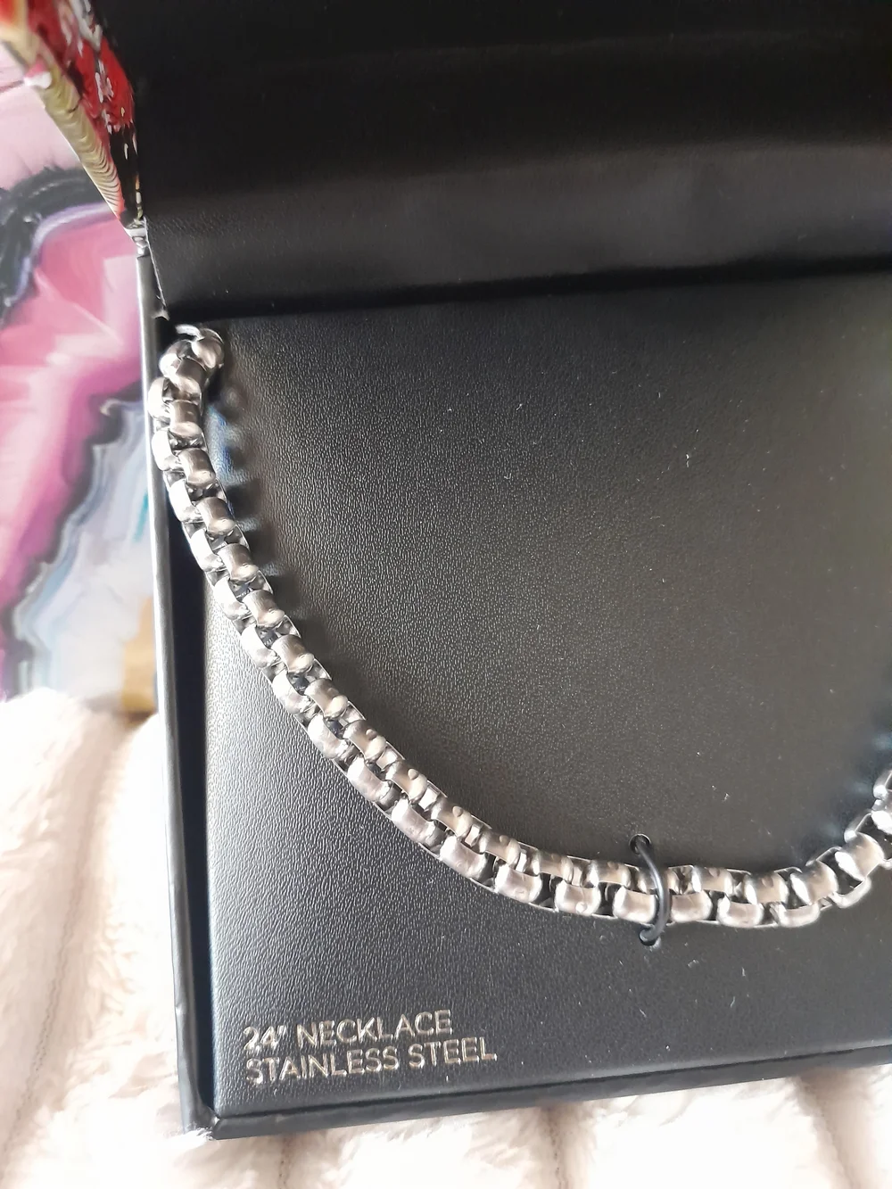 Ed Hardy Stainless Steel Box Chain Necklace -  24